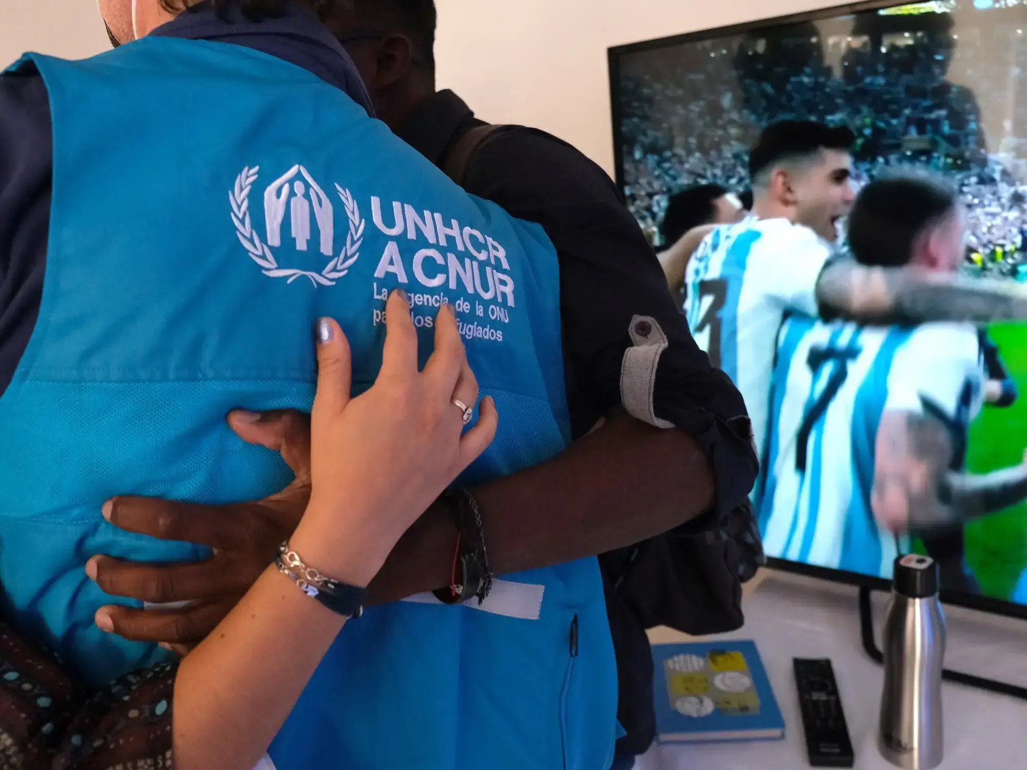En Quito, líderes comunitarios y personas refugiadas celebran juntos la final del último Mundial.