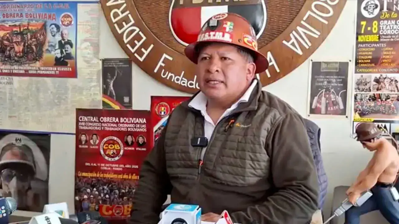 Andrés Paye, ejecutivo de la Federación Sindical de Trabajadores Mineros de Bolivia.
