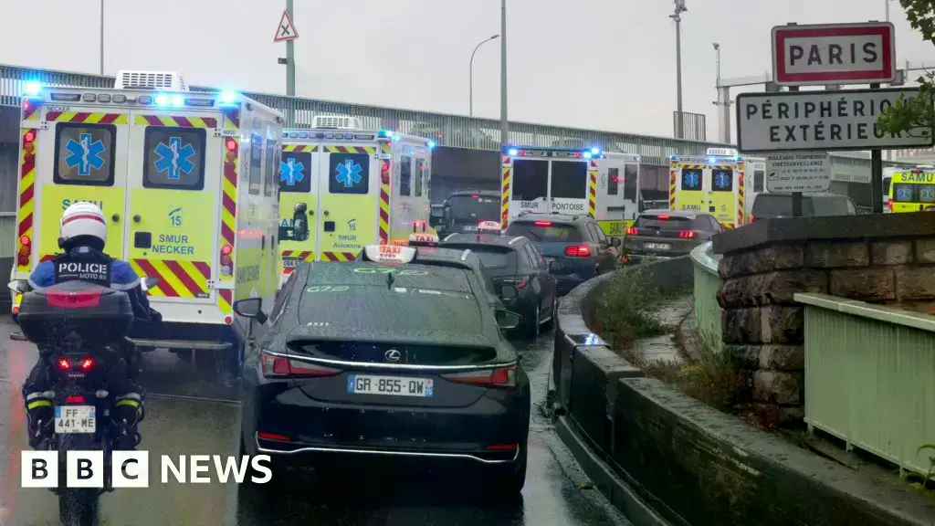Ambulancias trasladaron a los cinco pasajeros franceses a un hospital en París