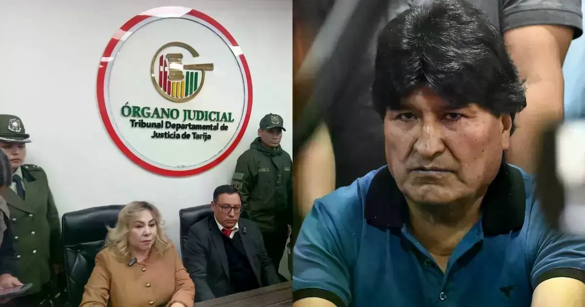 Tribunal Primero de Sentencia Penal de Tarija, foto de David Maygua | Evo Morales, foto de RRSS