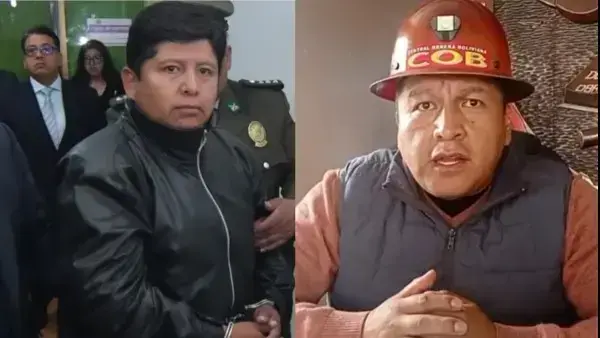 Exdirigente de la COB, Juan Carlos Huarachi y Mario Argollo, actual ejecutivo.