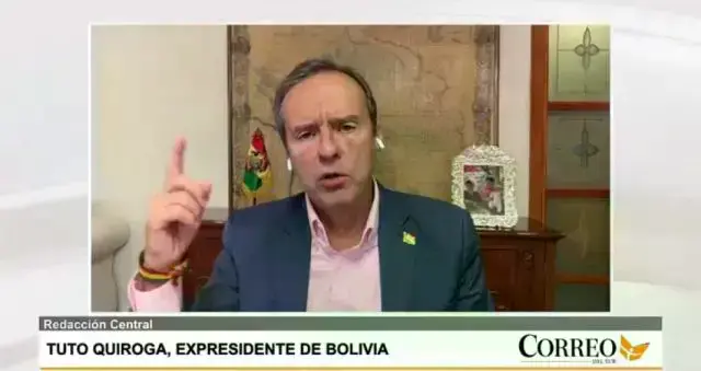 Jorge Tuto Quiroga, expresidente de Bolivia y líder de Libre, durante la entrevista de ayer.