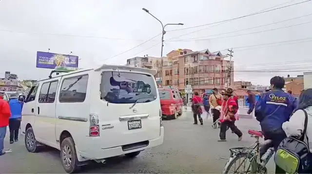 Un punto de bloqueo en El Alto.