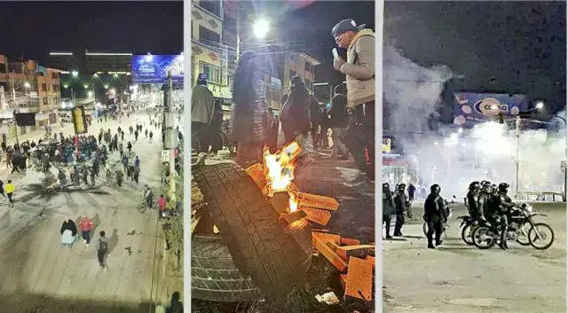 Sectores radicales movilizados en El Alto se enfrentaron anoche a la Policía.