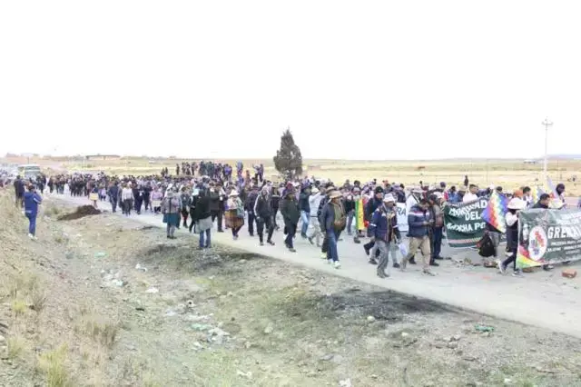 La marcha de sectores afines al expresidente Evo Morales.