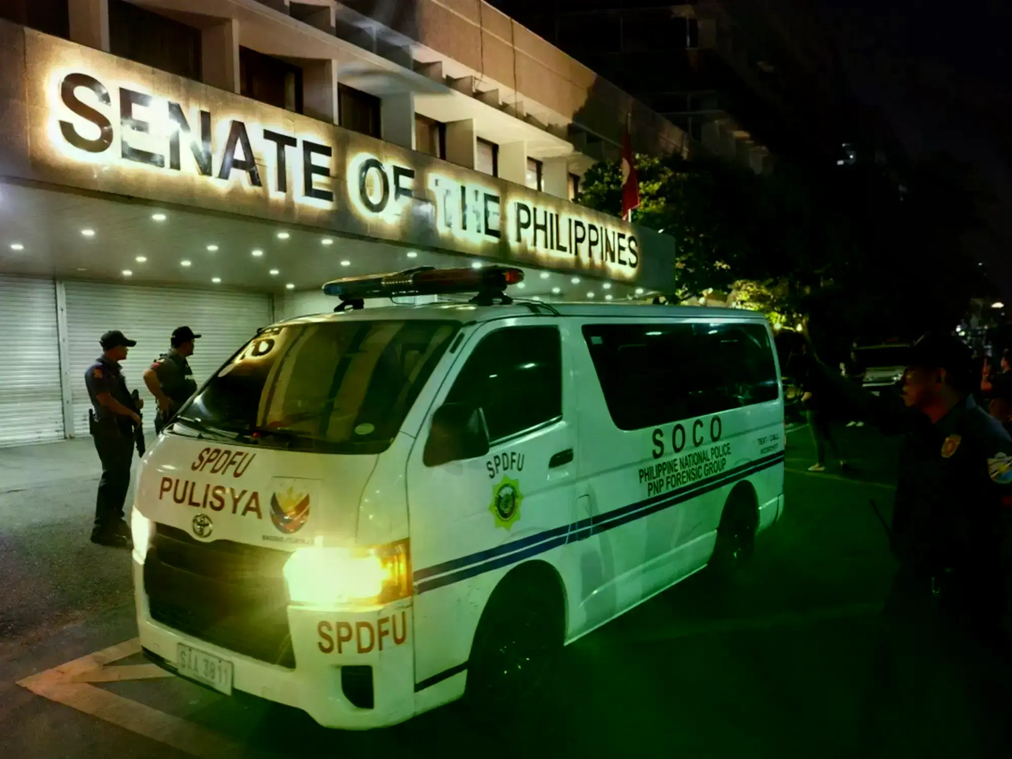 El frente del Senado de Filipinas, donde se escucharon disparos en medio del operativo de detención del exjefe de Policía del