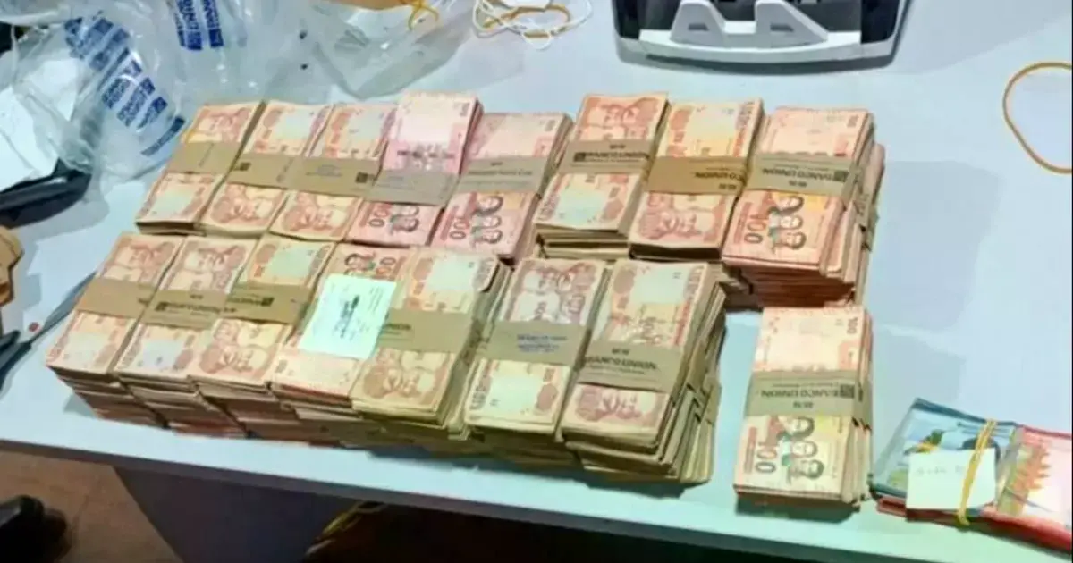 Parte del dinero secuestrado.