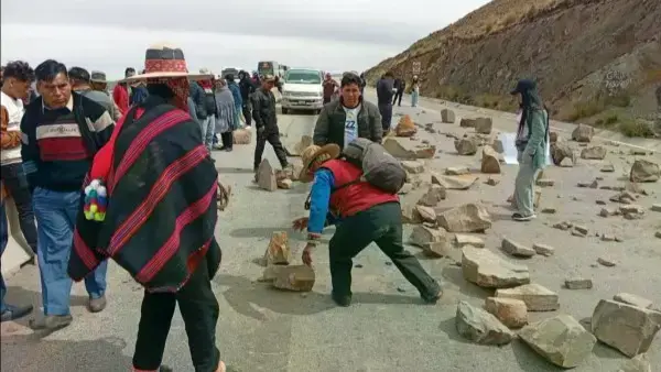 Punto de bloqueo en la carretera.