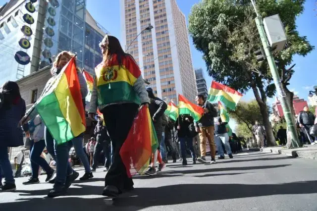 La marcha de la Central de Trabajadores de Bolivia.