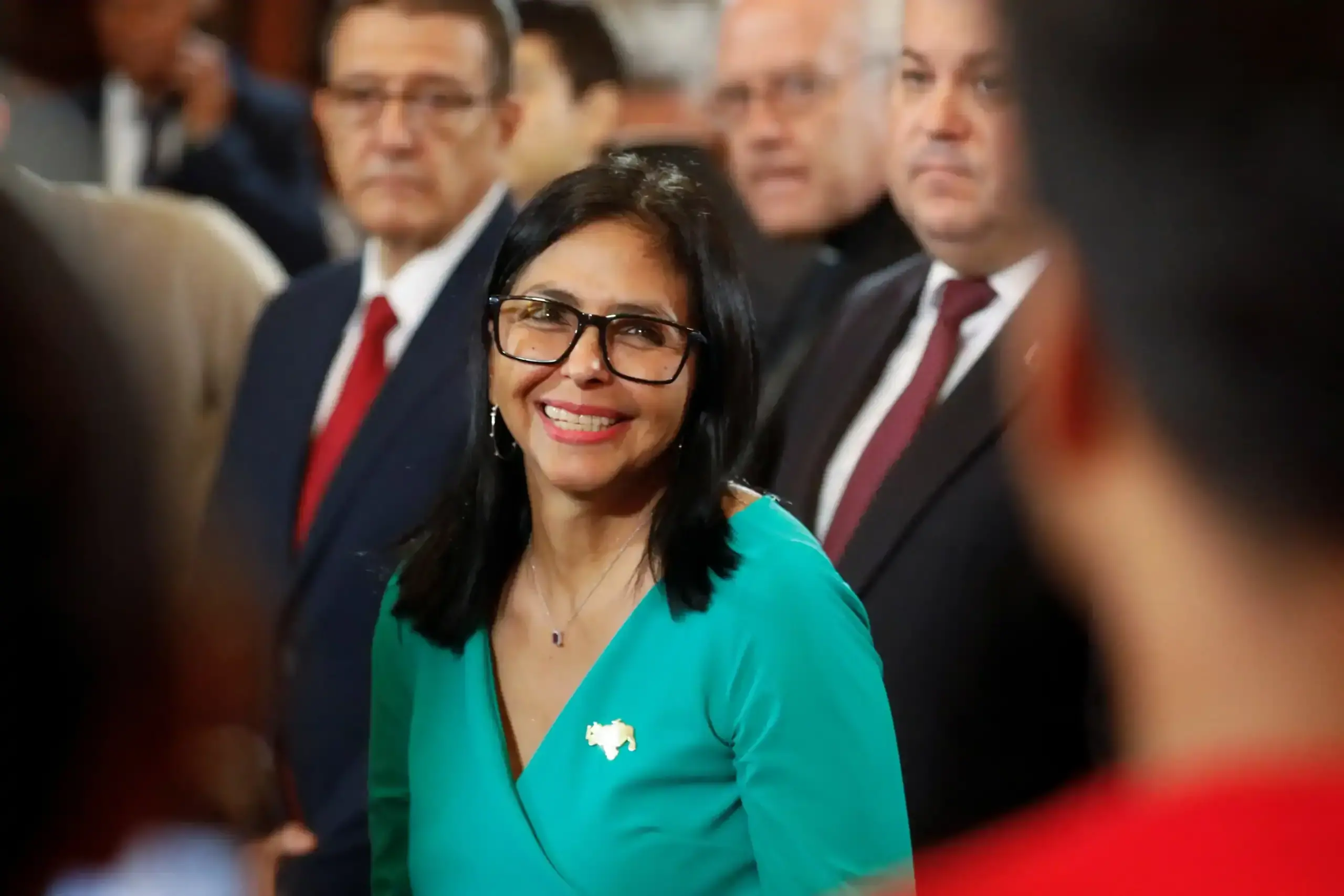 Delcy Rodriguez durante su asuncion como presidenta interina de Venezuela