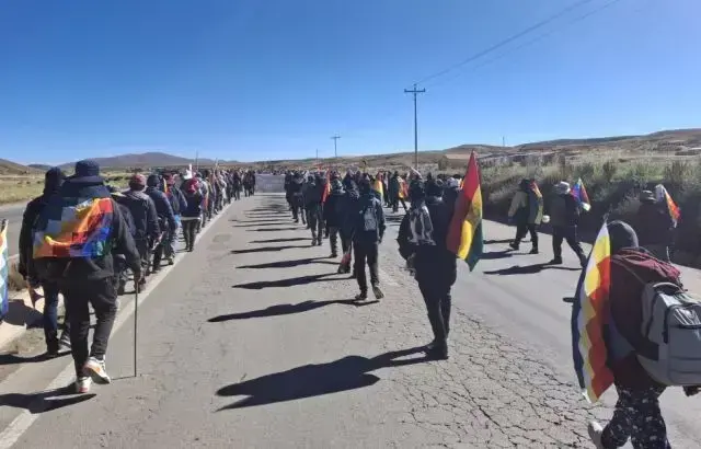 La marcha de sectores afines a Evo Morales.