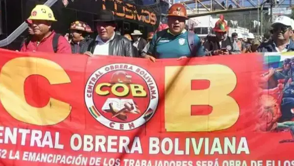 Marcha de la COB en La Paz.