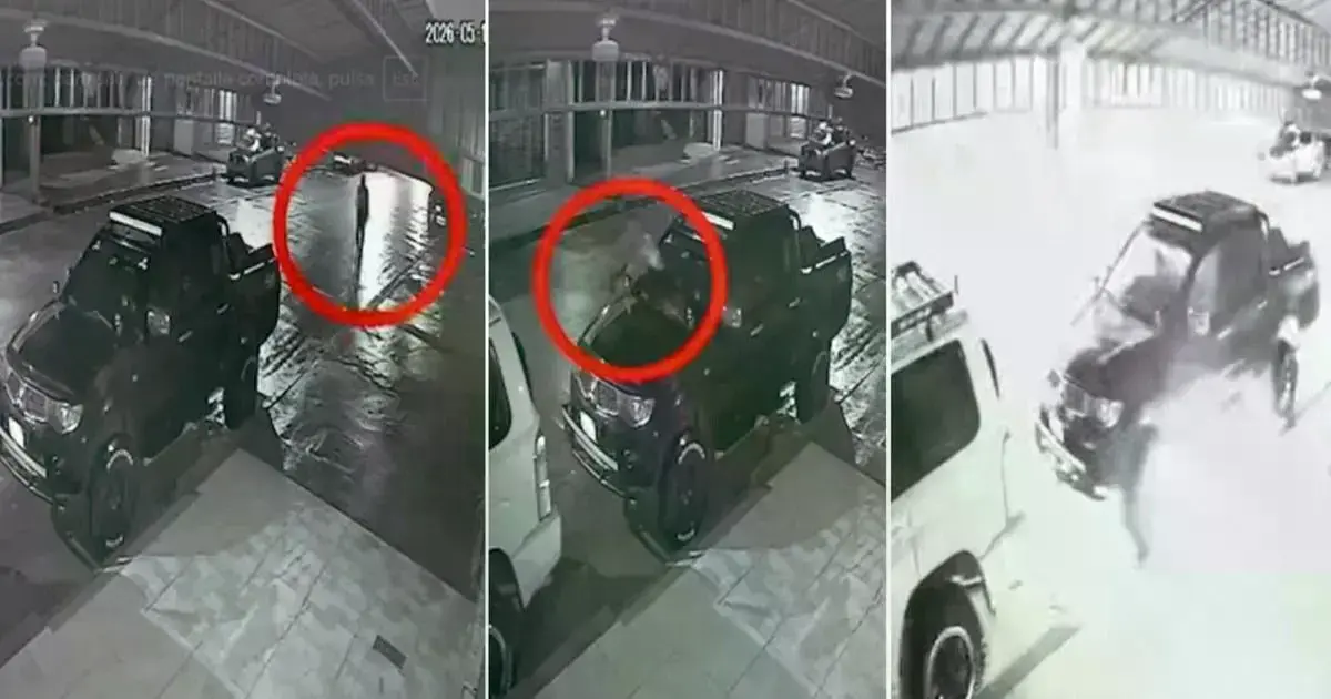 Imagen del atentado ejecutado en Bermejo, Tarija, contra un fiscal de materia.