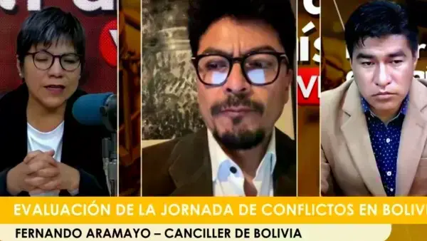 El canciller Fernando Aramayo en declaraciones a radio Fides.
