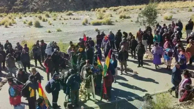 El bloqueo en Sivingamayu, en el municipio de San Lucas, Chuquisaca.