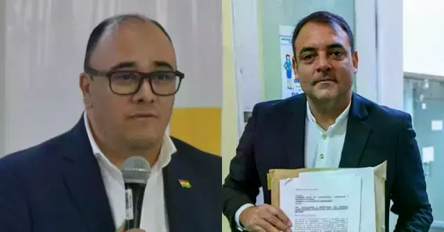 Gustavo Ávila (izquierda), presidente del TSE, y el vocal Carlos Ortíz (derecha)