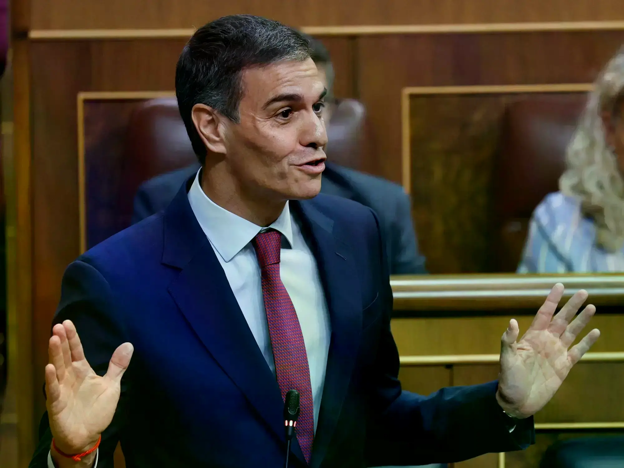 El presidente del Gobierno, Pedro Sánchez, interviene este miércoles en el pleno del Congreso.