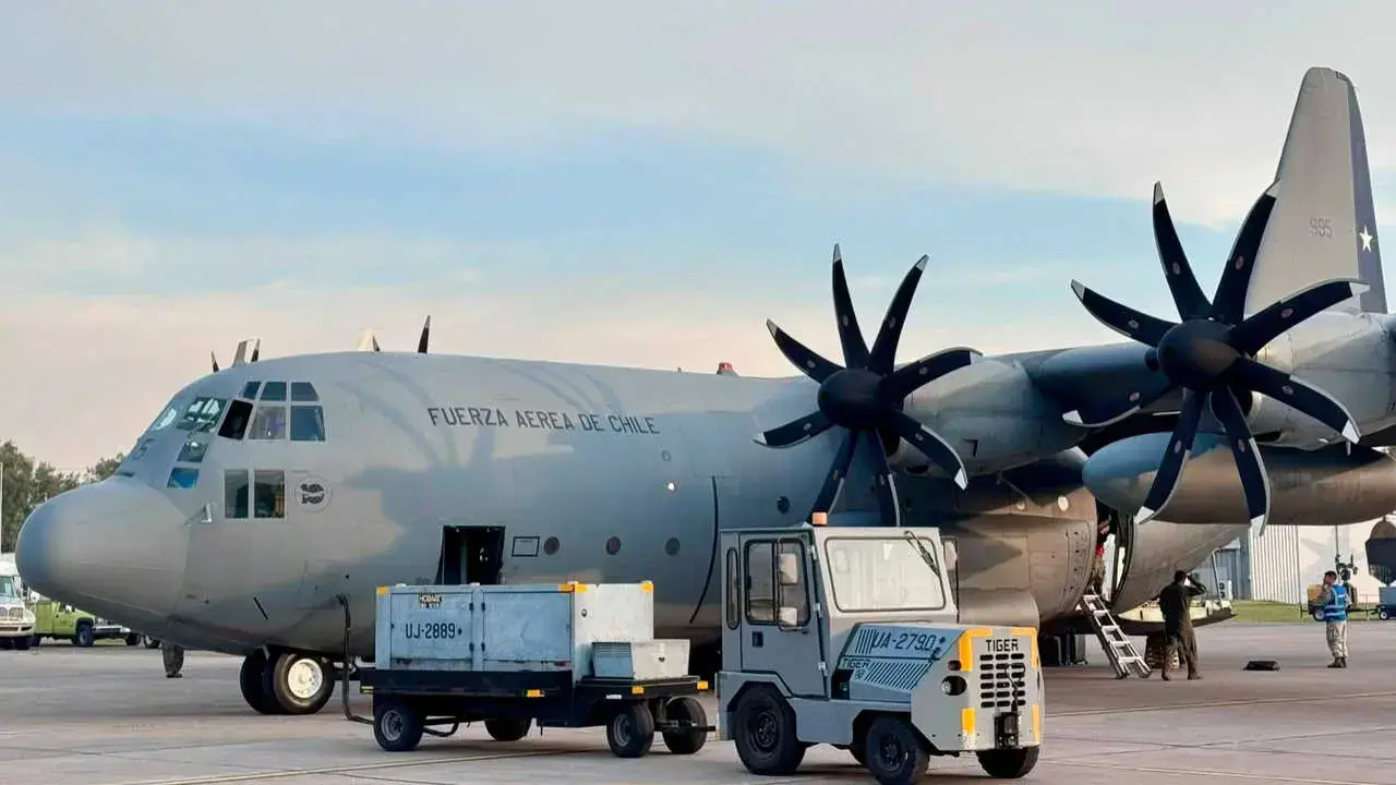 Imagen referencial de un avión hércules chileno.