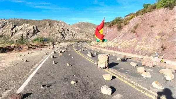 Un punto de bloqueo en Potosí