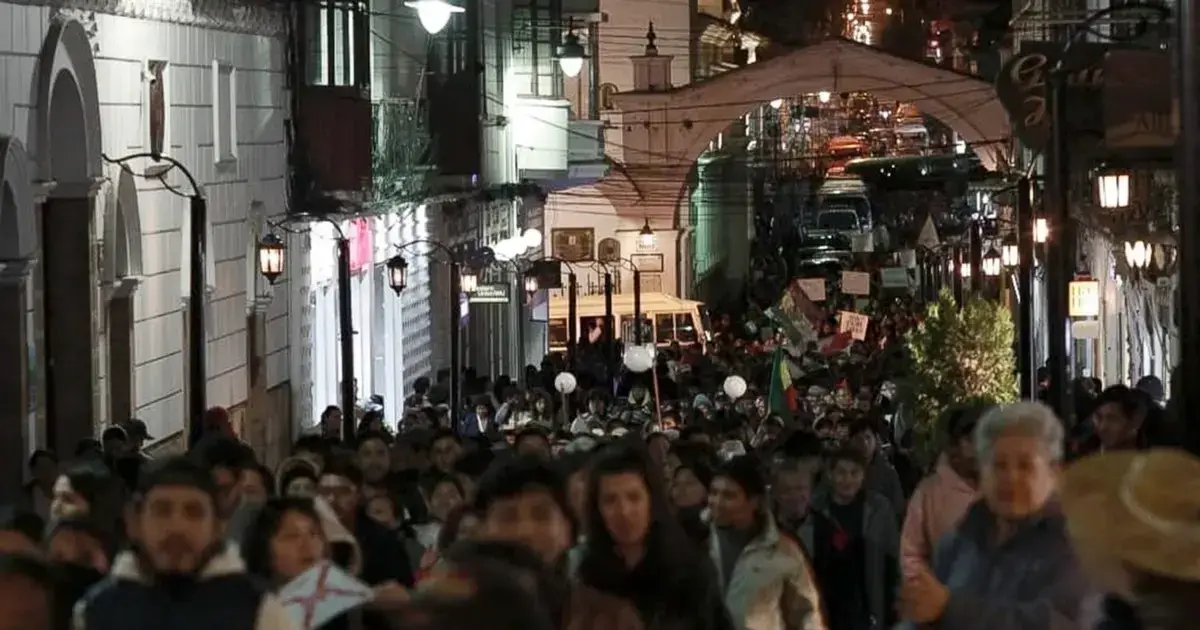 Marcha por la democracia en Sucre
