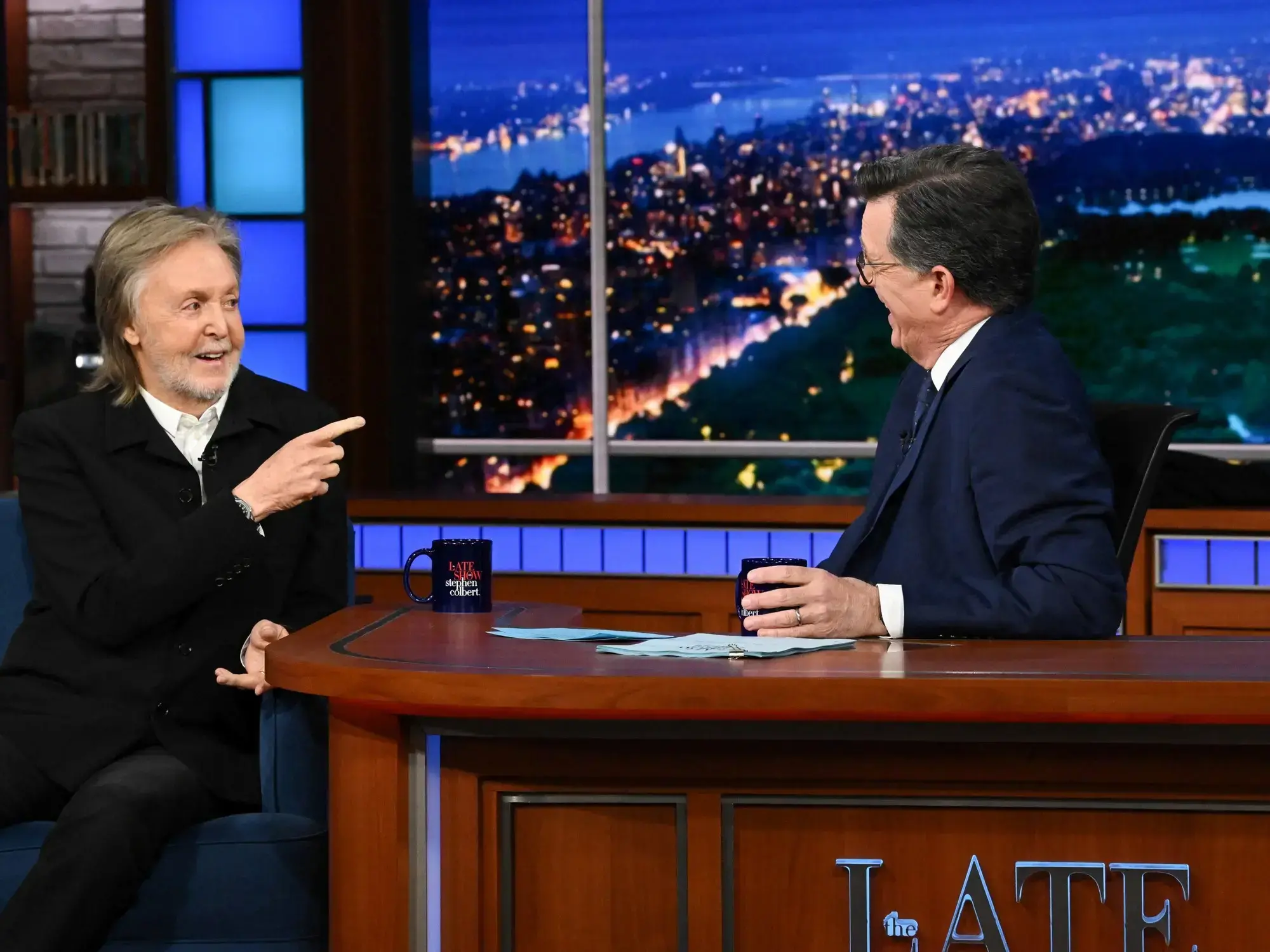 Paul McCartney, invitado principal del último 'The Late Show with Stephen Colbert' en Nueva York.