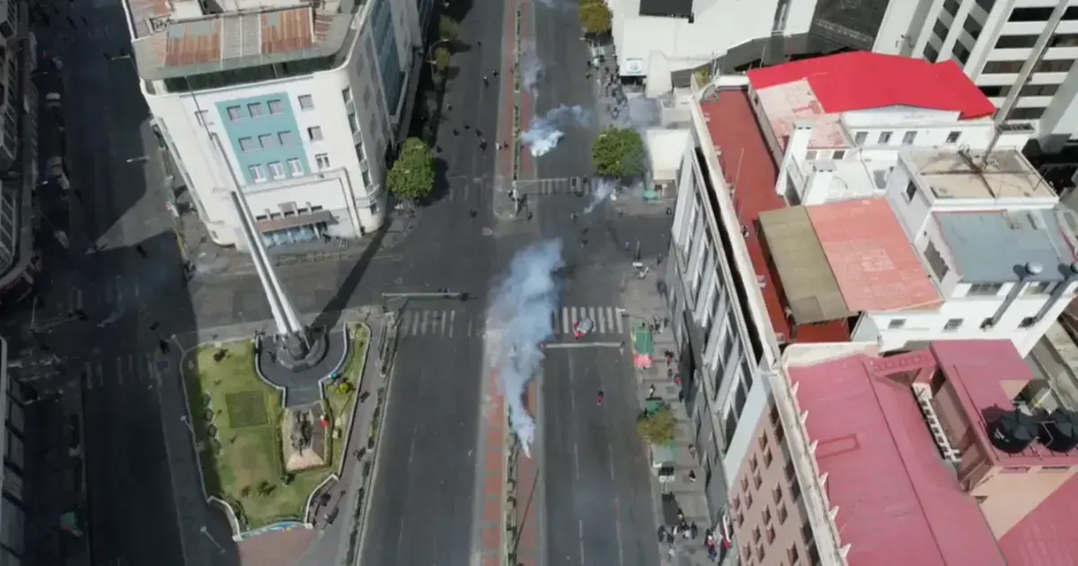 Imágenes aereas de las manifestaciones de este viernes en la ciudad de La Paz