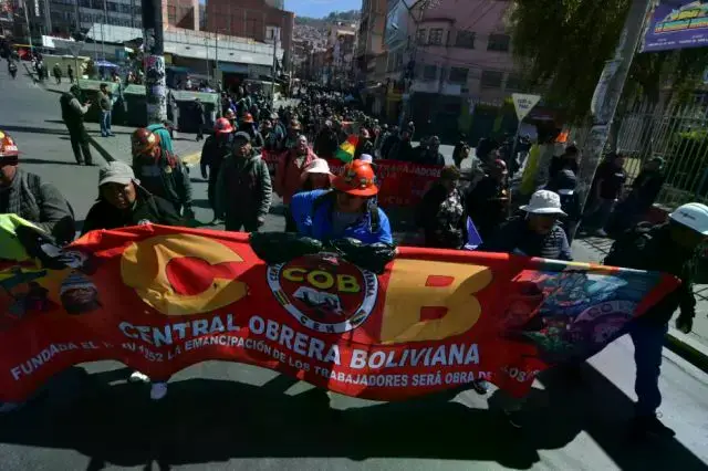 Una reciente movilización de la COB en La Paz. Foto: Archivo Sucre/CORREO DEL SUR DIGITAL