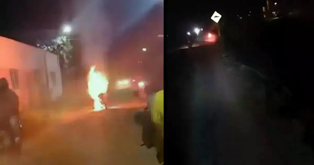 Vecinos quemaron la motocicleta en la que circulaban los ladrones