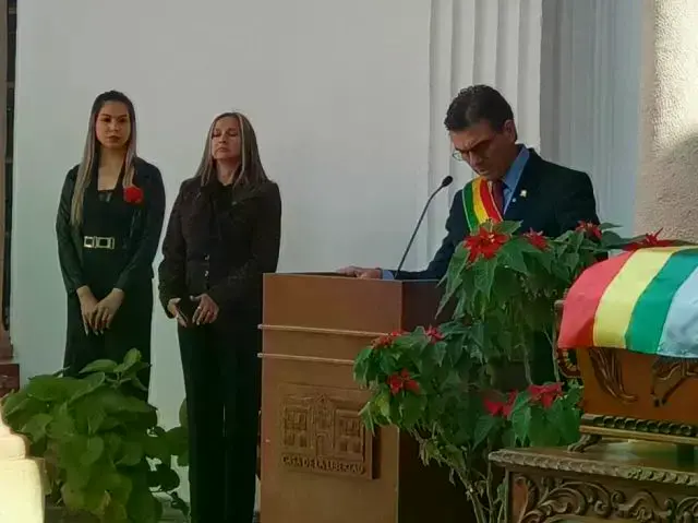 El presidente Rodrigo Paz, este lunes, en la Casa de la Libertad.
