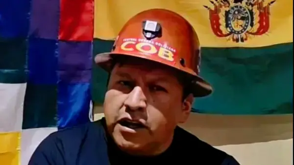El secretario ejecutivo de la COB, Mario Argollo. Captura de video.