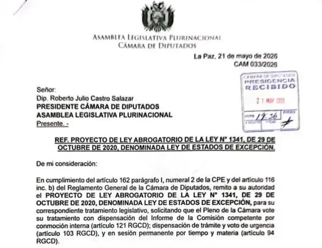 El proyecto de ley presentado por Carlos Alarcón.