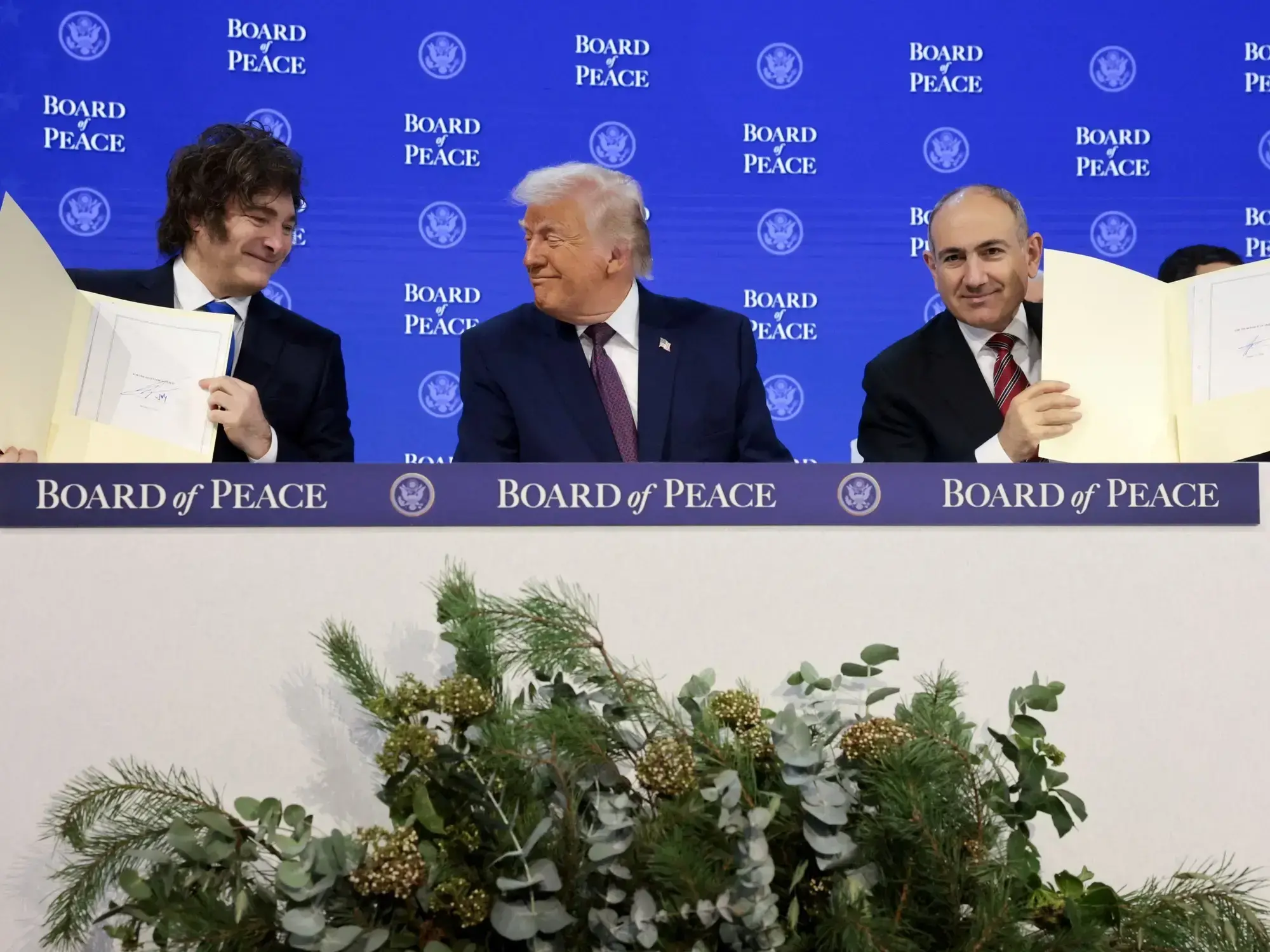 La presentación de la Junta de la Paz de Trump se hizo en enero y de la que participó Javier Milei.