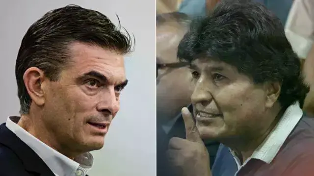 El presidente Rodrigo Paz (i) y el exmandatario Evo Morales.