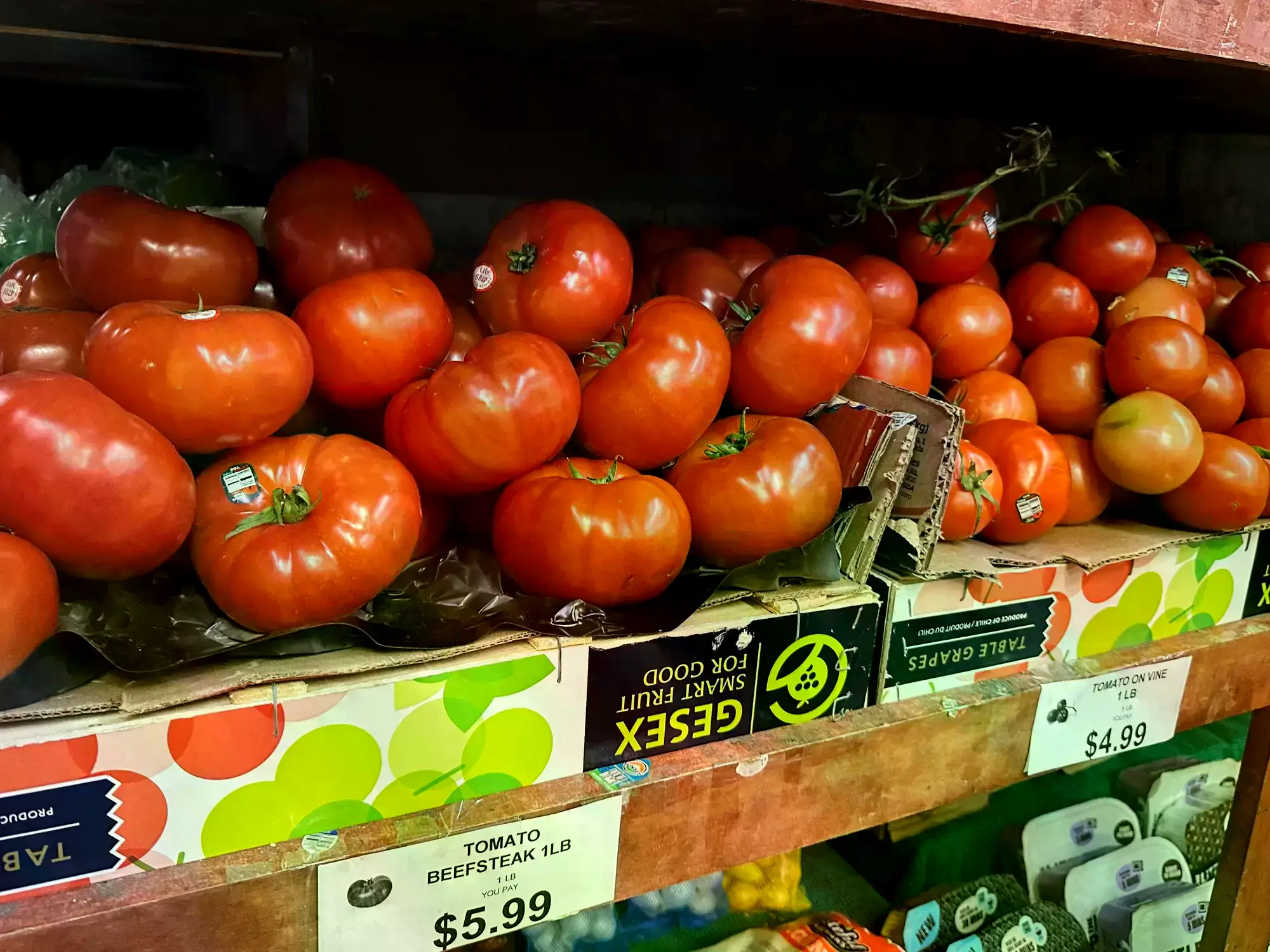 Tomates a precios imposibles en Estados Unidos.