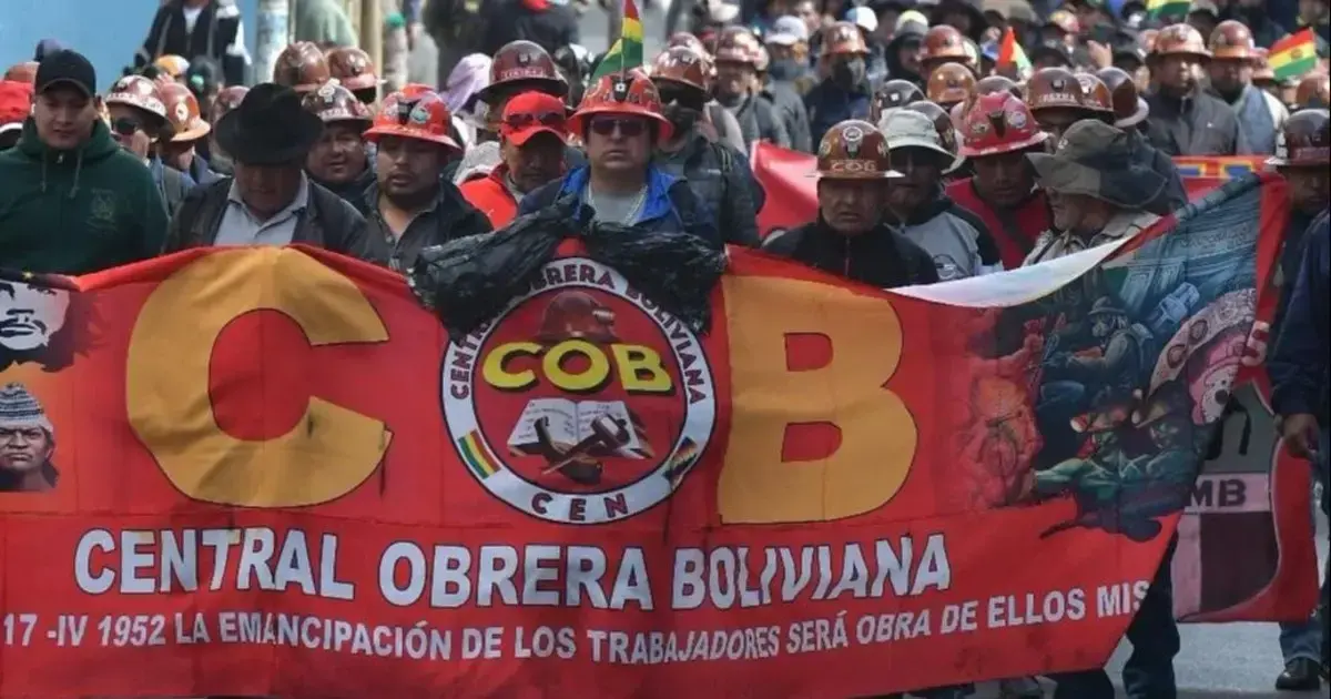 Marcha masiva de la COB en La Paz el 22 de mayo de 2026