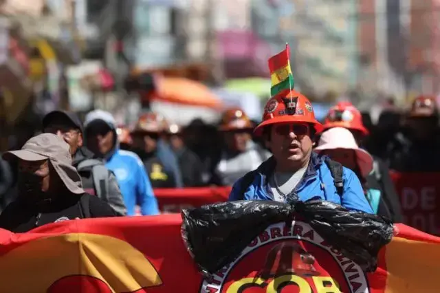 Una movilización de la COB en La Paz.