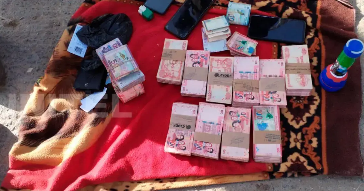 Dinero incautado por la Policía en el puente de Parotani