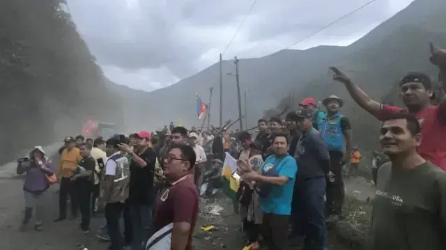 La movilización para el desbloqueo en los Yungas. Foto: Archivo Sucre/CORREO DEL SUR DIGITAL