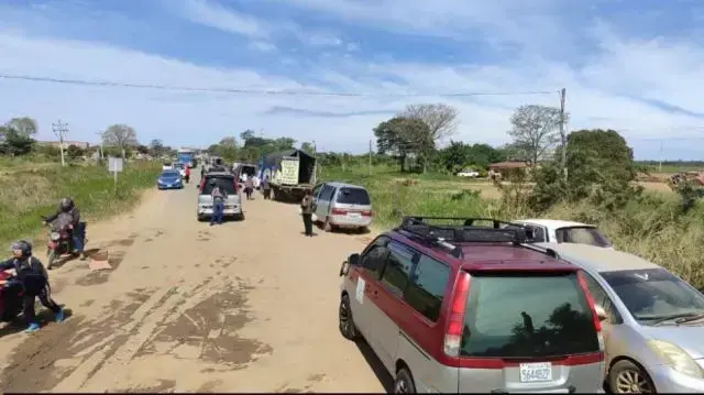 El bloqueo en San Julián, Santa Cruz.