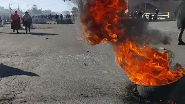 Bloqueo en la ciudad de El Alto.