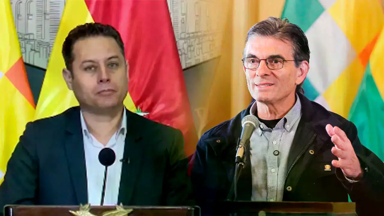 Edmand Lara, vicepresidente y Rodrigo Paz, presidente de Bolivia.
