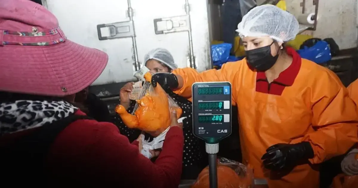Cientos de personas hacen cola en La Paz para comprar pollo ante la escasez