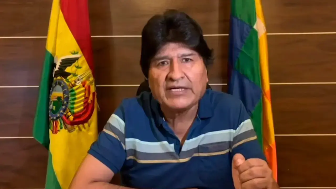 Captura de video del mensaje de Evo Morales.