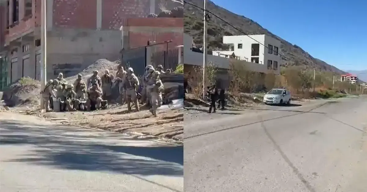 Militares y policías resguardan la zona del puente Lipari