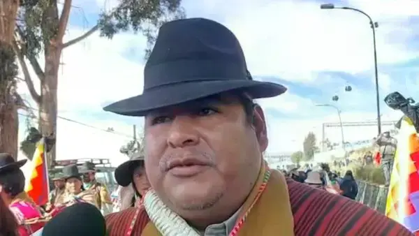 El líder de la Federación Tupac Katari, Vicente Salazar.