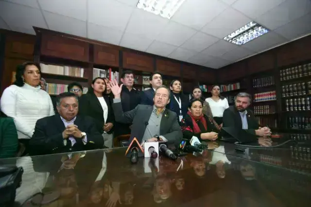 Tuto Quiroga en conferencia de prensa este jueves.