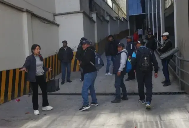 Dirigentes de la Central Obrera Boliviana en La Paz.