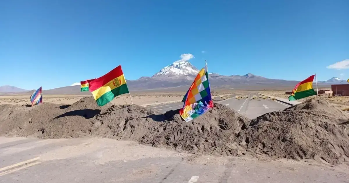 Uno de los bloqueos en el altiplano.