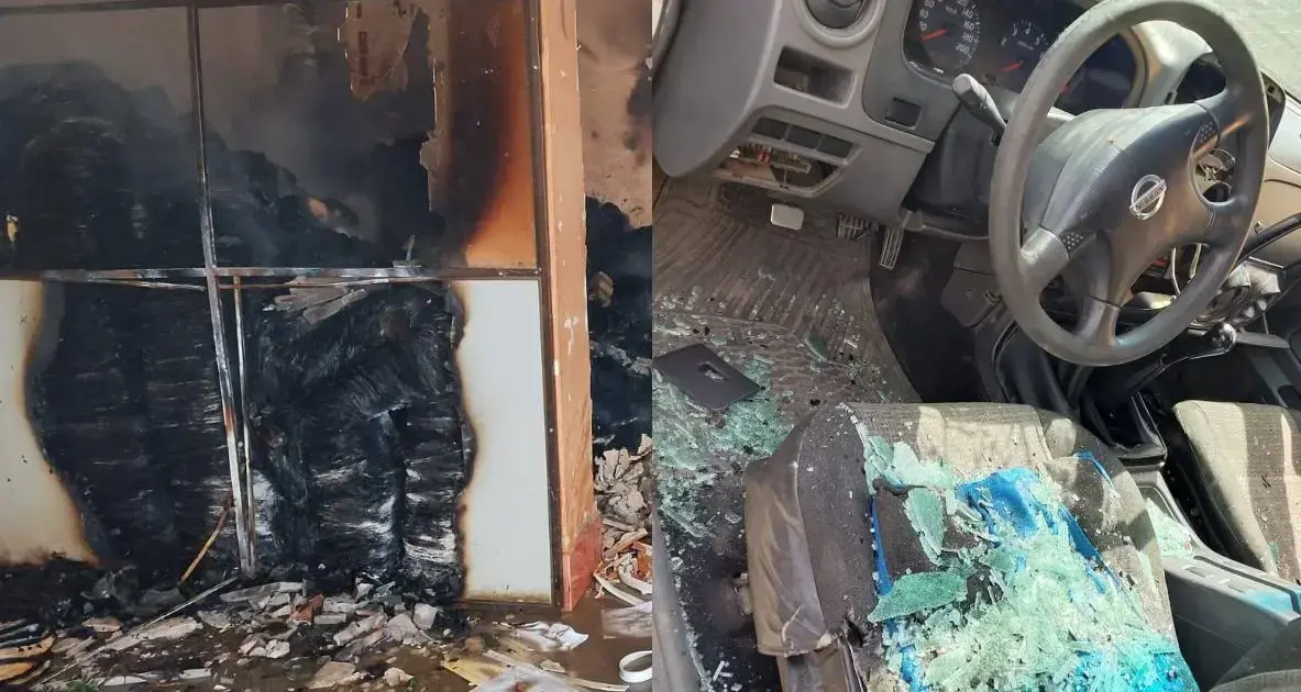 Los destrozos en la Subalcaldía en Senkata, El Alto