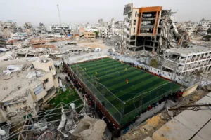 campo de fútbol en Gaza